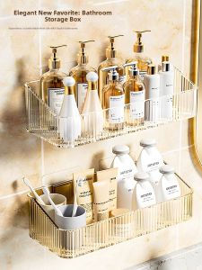 Waterproof Wall Mounted Non-Drilling Storage Shelf