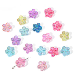 20pcs Acrylic Flower Beads Charm Loose Spacer Beads For Handmade Necklace Bracelet DIY Jewerly Craft Making