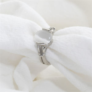 Hot Twilight Saga Bella Ring Fashion Silver Plated Opals Rings Simple Classic Movie Film Jewelry For Women Finger Accessories