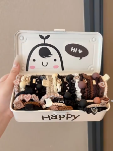 เชือกยางรัดผมทรงหางม้าสูงบรรจุกล่องความยืดหยุ่นสูงทนทานปี2025