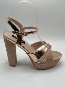 Elegant Pageant/Party/Wedding Heels 5inches Chunky Heels Gold Color