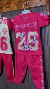 Stelan Anak Perempuan Motif Minnie Moause Model CP Usia Anak 0-6 Tahun Bahan Katun Baju Santai Viral
