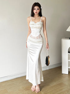 Áo Ba Lỗ Ren Trang Trí Hoa Cạp Cao Thon Gọn Mùa Hè 2024 Áo Ba Lỗ Ren Và Chân Váy Mini Hai Mảnh Cho Nữ