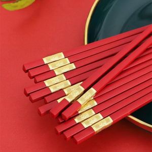 Bộ 10 Đôi Thìa Hợp Kim Đỏ Cưới Thân Thiện Với Môi Trường Dùng Trong Gia Đình Tiệc Cưới Chuyển Nhà Lễ Hội Xuân