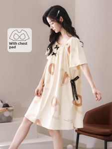 ชุดนอนผู้หญิงผ้าฝ้ายแท้ฤดูร้อน ชุดนอนเซ็กซี่สำหรับผู้หญิง ชุดนอนฤดูร้อน ชุดนอนผู้หญิง ชุดนอนผู้หญิงแบบมีแผ่นรองหน้าอก ชุดนอนผู้หญิง