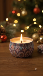 [READY STOCK] Floral Scented Candle in Tin | Premium Wedding Doorgift | Jasmine Aroma | Gift Souvenir