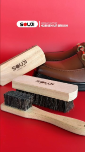 🔥SOUJI Horsehair Brush 🐴 แปรงขนม้าแท้ 100% ขัดรองเท้า กระเป๋า สำหรับ ✅หนังแท้ ✅หนังเทียม ✅หนังกลับ