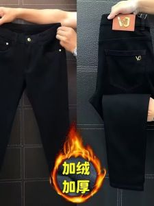 Casual Slim Fit Mens Jeans 2025 New Style Versatile Comfortable Polyester Fiber mid Waist Zipper Pocket Leisure Fashion