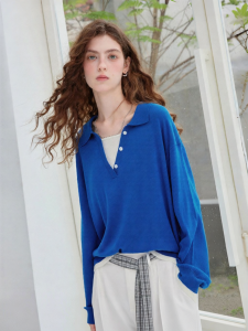 Toyouth | Layered V-Neck Sweater Klein Blue