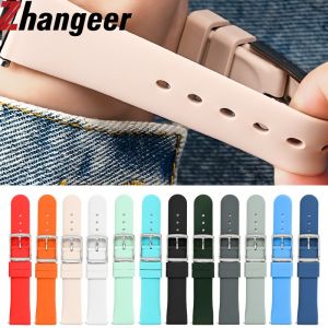 Zhangeer หัวเข็มขัดหมุดสเตนเลส Tali Jam Tangan Silikon แบบปลดได้เร็ว18มม. 20มม. 22มม. ยางนิ่มกันน้ำสายนาฬิกาข้อมืออุปกรณ์นาฬิกาข้อมืออเนกประสงค์พร้อมเครื่องมือ