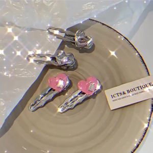 Kẹp tóc kim loại đính đá kẹp tóc nữ hình trái tim kẹp tóc xinh xắn ngọt ngào trái tim đính đá cho nữ - Alice Store