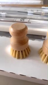 แปรงทำความสะอาด กระทะ หม้อ ด้ามไม้ ใยขัดทำจากเส้นใยพืช สไตล์มินิมอล แปรงขัดกระทะ แปรงขัดหม้อ ที่ขัดหม้อ ที่ขัดกระทะ