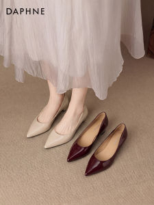 Daphne | Pointed Flat Heel Height Increasing Womens Single Shoes