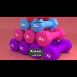 Champs Mini Dumbell Barbel Alat Gym Rumahan Cewek Alat Olahraga Untuk Di Rumah Vinyl Cewek Barbel 1/2/3kg - 2 Pcs