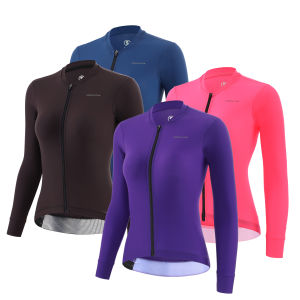 KEMALOCE Cycling Jersey Female Long Sleeve Autumn&Spring Pink&Purple&Blue Reflective Breathable High End Bicycle Bike Jersey