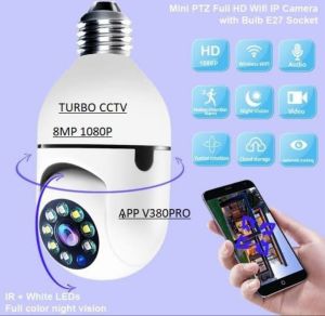 Kamera CCTV IP 8mp Camera V380 Pro Bohlam Lampu 360 View WiFi Wireless / Cctv Bohlam Lampu Night Vision Malam...