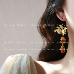Gold Vintage Hanfu Style Mosquito Coil Tray Earrings for Women New Chinese Traditional Fresh out Fashion Jewelry Accessories
