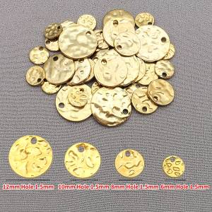 10 Chiếc Mặt Dây Chuyền Charm Tròn Bằng Thép Không Gỉ Kiểu Búa Gõ Kích Thước 6/8/10/12mm Dùng Làm Đồ Trang Sức Tự Làm Khuyên Tai Vòng Cổ