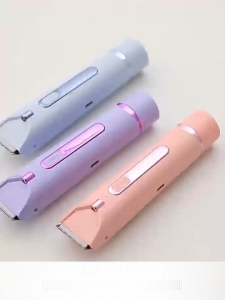 Ladies’ Electric Epilator Bikini Trimmer Waterproof Double Head Shaver Private Hair with LED Light