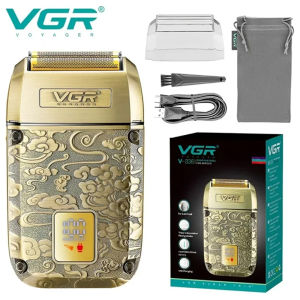 VGR | VGR 336 Shaver Professional USB Razor Rechargeable Beard Trimmer Digital Display Shaver Electric Trimmer 8500 RPM Shaver for Man