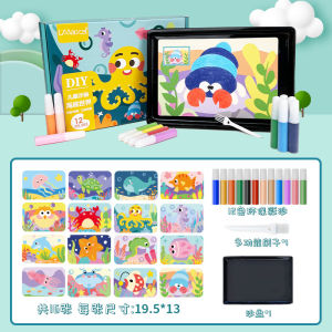 ชุด DIY ของเล่นสำหรับเด็ก ชุดสร้างสรรค์สีทราย ชุดวาดภาพด้วยทรายสี สอนตัวอักษร เขียนลาย ชุดสร้างสรรค์สีทรายสำหรับเด็กอนุบาล