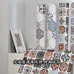 COD Non Slip Wallpaper Flooring reform Kitchen Sticker Self Adhesive Waterproof Wallpaper Lantai Dapur