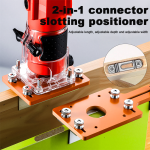 2-in-1 Connector Slotted Positioning Mold - Adjustable Depth & Angle Manual Woodworking Tool Durable Plastic/Metal Constructio