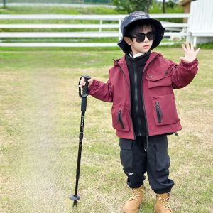 Fleece Lined Three-in-One Detachable Boys Autumn Winter Jacket Childrens Outdoor Clothing Warm Sporty Style Kids Coat