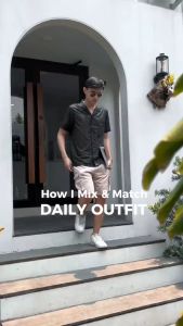 Kemeja Pria Dewasa Hawai Polos Lengan Pendek Kerah Vintage Hitam Kasual Katun Ukuran M L XL