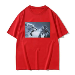 Sanrio | Fun Graphic T-shirt Rage Bait Lion Monkey Meme Trendy Street Style Short-sleeved T-shirt Women Clothing Fashion Personality Y2K