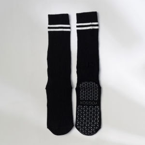 Professional Striped Yoga Socks Womens Long Tube Non-Slip Indoor Sports Socks Fitness Pilates Dance Exercise Knee High Socks