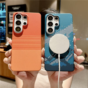 other | Half Frame For Magsafe Carbon Fiber Pattern Magnetic Case For Samsung S22 S23 Ultra S24 S25 FE S26 Plus A17 A55 A56 A57 PC Cover