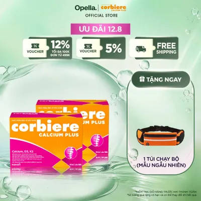 Bộ 2 Thực phẩm bảo vệ sức khỏe Corbiere Calcium Plus Mới - Canxi hữu cơ + D3 + K2