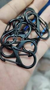 Zipper Clip Anti-Theft Device 6-Piece Backpack Zipper Lock Dual Spring S-Hook Loop Zipper Clip Anti-Theft Device (Black)