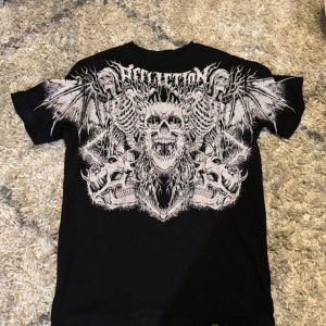 American style new mens summer skull print comfortable soft breathable round neck T-shirt outdoor fashionable high street top