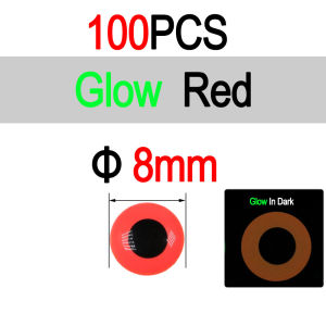 100PCS Luminous 3D Epoxy Fish Eyes Fly Tying Material for Jig Lure Squid Fly Saltwater Streamer Fly Trout Bass Fishing Lures