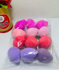 Spon bedak blender isi 12pcs spons make up mika kotak