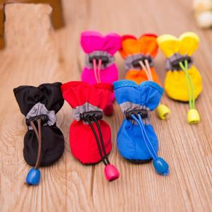 Bear Dog Spring Summer Soft Bottom Shoes Anti-Loss Dog Foot Covers Cotton Shoes for Small Dogs Set of 4 Pet Supplies