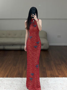 New Chinese Style Morning Robe Womens Bride High Sense Retro Reformed Cheongsam Wedding Dress Long Skirt Banquet Dress