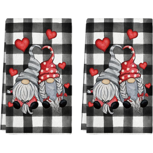 2Pcs Black and White Checkered Dwarf Kitchen Towels 40Cm*60Cm Towel Set Super Absorbent Soft Cleaning Cloth Cooking and Baking Tea Towel Hand Towel Cleaning Cloth Dishcloth Kitchen Decoration Living Room Decorations Kitchen Essentials Home E...