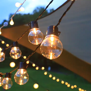💡READY STOCK💡G50 Bulb String Lights 5M/10M 20LED/40LED Warm White IP65 Waterproof Outdoor Camping Garden Patio Wedding Decor