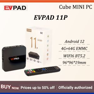 2025 New EVPAD 11P TV BOX H618 Android 12 4GB DDR3 64GB EMMC 8K WIFI6/7 VOICE RC 1000M ethernet WIFI6 BT5.2 hot sell