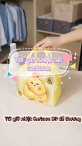 Túi Giữ Nhiệt Hoạ Tiết Cartoon 3D Túi Đựng Hộp Cơm Chống Nước Giữ Nhiệt