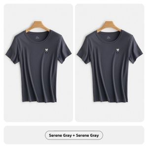 MiiOW | White Modal Cotton T-Shirt Womens Summer Thin Casual Round Neck Short Sleeve Base Layer Commute Style Regular Fit Pure Color