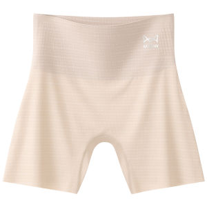 Miiow | Ice Silk Safety Pants Womens New 2025 High Waist One-Piece Flat Angle Underwear Abdomen Control Bottoming Briefs Anti-Light