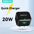 MOKiN 20W Fast Charger Block USB C Wall Charger Type C PD Power Delivery Charging Block Foldable Plug for iPhone iPad/iPad Mini. 