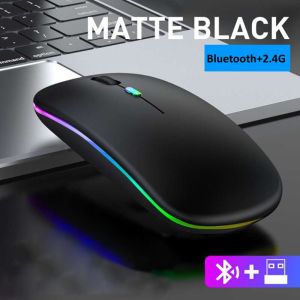 Bluetooth Mouse Wireless Mouse LED Gaming Mouse Silent Computer Mice Rechargeable USB Mouse Slim Rechargeable