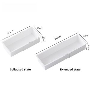 Expandable Cosmetic Storage Box Drawer Mounted Makeup Brush Lipstick Organizer Desktop Storage Box Rectangular PP Material