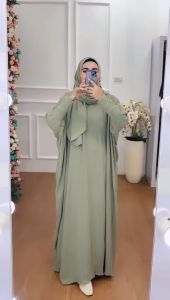 Abaya Set Pashmina Oval Jumbo Kode - KALONI