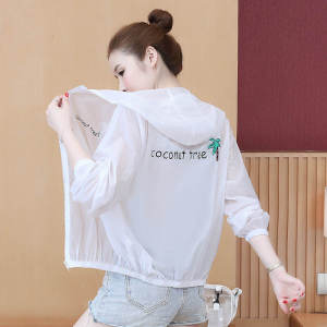 Womens Short Length UV Protection Jacket 2022 Summer Korean Style Loose Versatile Long Sleeve Thin Outerwear Trendy Hat